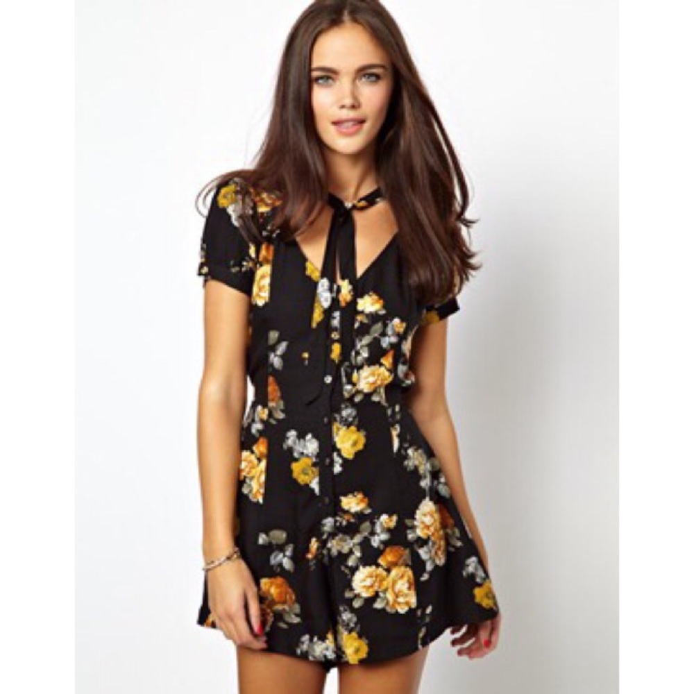 ASOS River Island Floral Print Playsuit